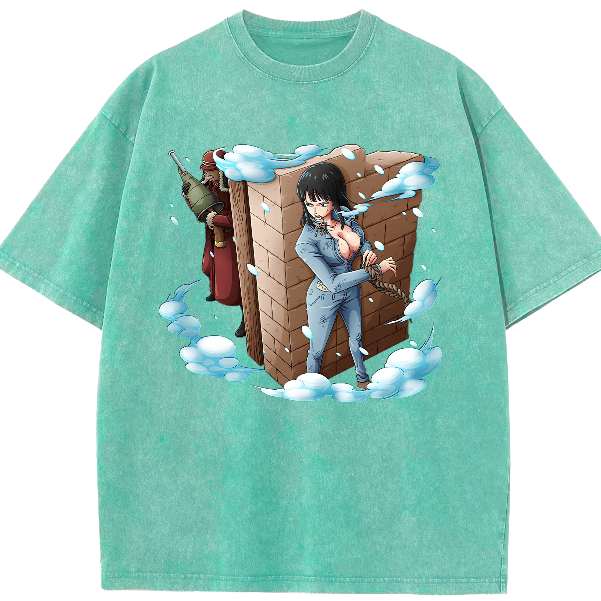 ワンピース ニコ・ロビン ONE PIECE Nico Robin 綿100% ヴィンテージ風 半袖Tシャツ（フロントプリント）